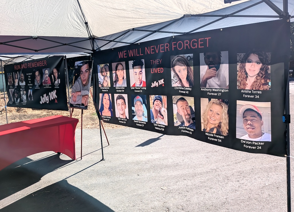 Photos of victims of drug overdose at local rally